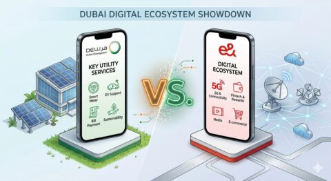 DEWA app vs e& app UAE 2026