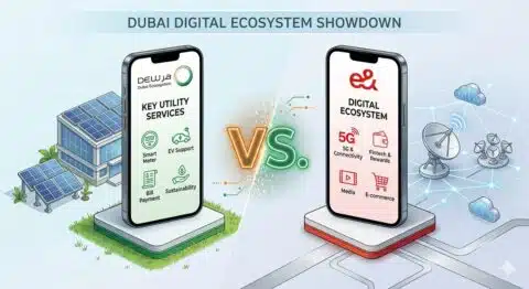 DEWA app vs e& app UAE 2026