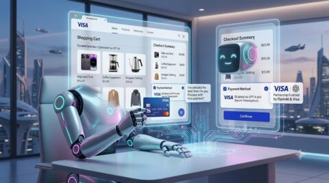 Your AI Is About to Do Your Shopping. Visa and OpenAI Just Made It Official. Design a robot shopping using visa card online