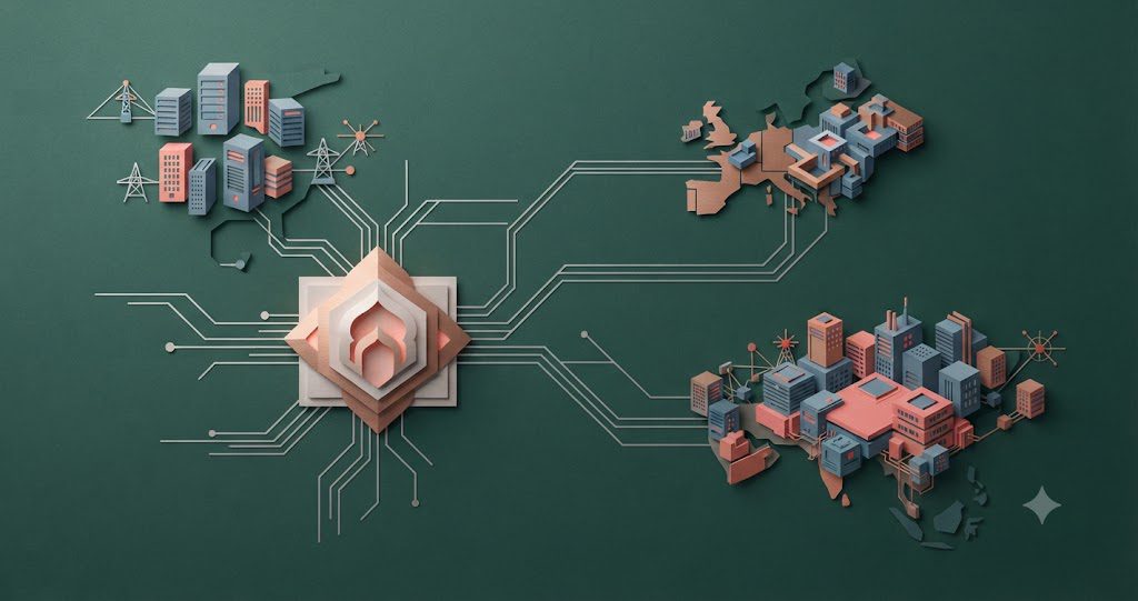 Editorial illustration for The UAE's AI Strategy Is Becoming a Network, Not a Place