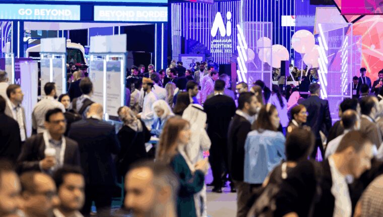 Ai Everything Abu Dhabi exhibition floor ahead of the 2026 event at ADNEC Centre.